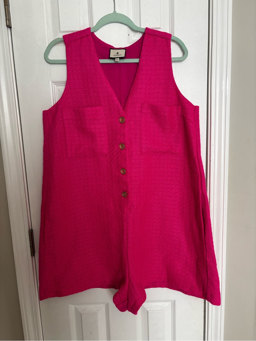 Tuckernuck Hot Pink Sleeveless Romper